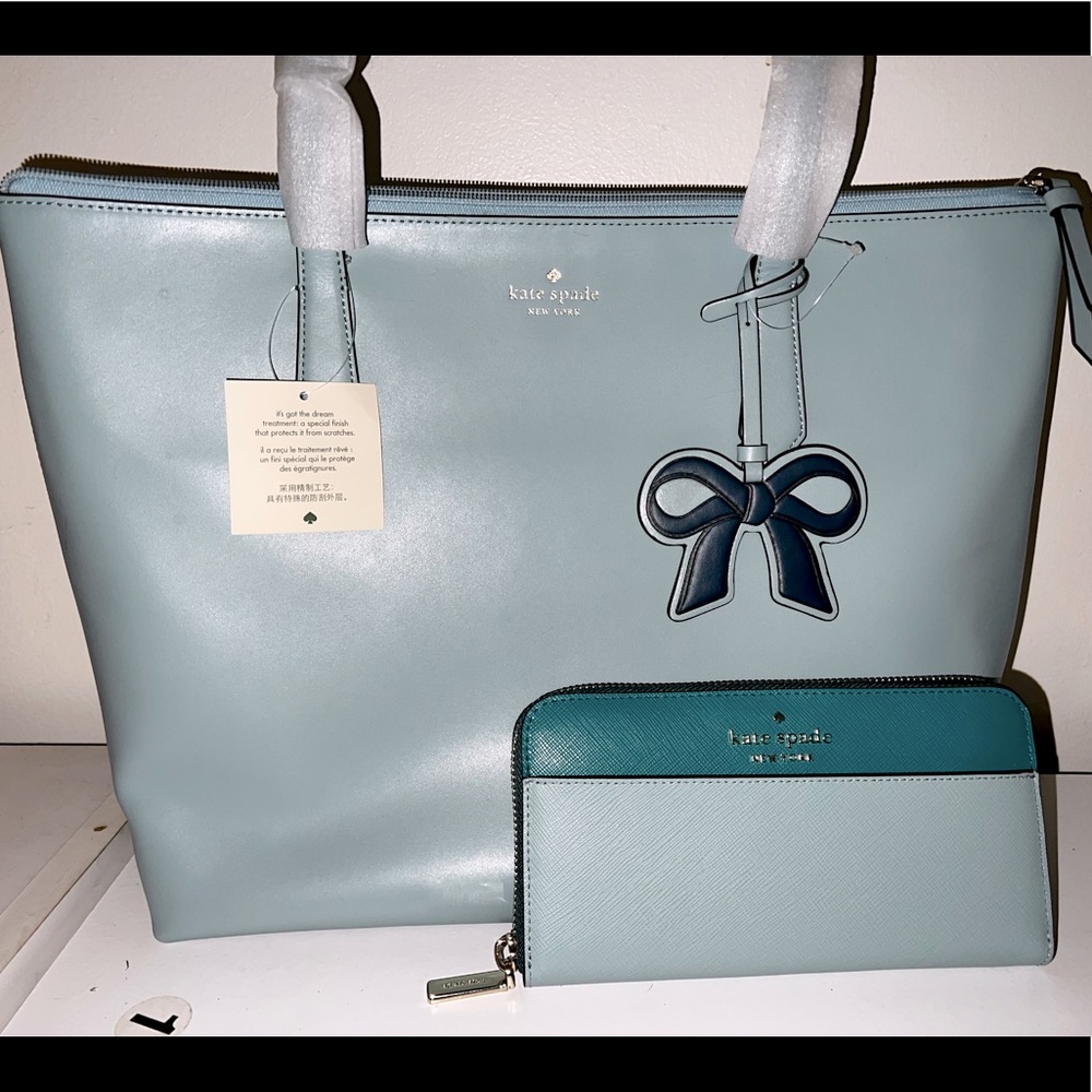 NWT Kate Spade cassy tote and staci color block large continental wallet